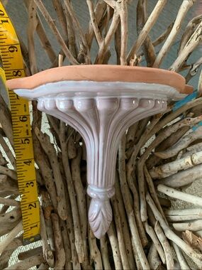 Vintage glazed terracotta wall sconce shelf/corbel c.1987